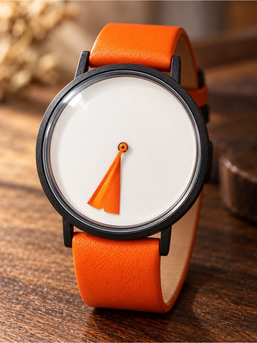 SK Shengke Orange & White Minimalist Watch – New in Box with Tags